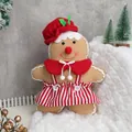 Staande peperkoekman knuffelpop met rode muts en sjaal voor kerstmis decoratie - Peperkoekman Vrouw