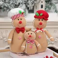 Set di tre peluche di pan di zenzero con cappelli da chef e papillon per Natale - Famiglia di Pan di Zenzero