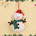 Pupazzo di neve in peluche per albero di Natale con cappello rosso e sciarpa verde - Stile Pupazzo di Neve