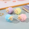 Cute cartoon sheep pencil sharpeners set in purple, yellow, blue, and pink macaron colors - Macaron Mixed Colors