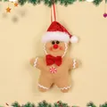 Ciondolo natalizio omino di pan di zenzero in peluche con cappello di paillettes rossi - Ciondolo Omino di Pan di Zenzero