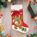 Christmas stocking gift bag with 3D gingerbread man decoration and soft plush cuff - Gingerbread Man