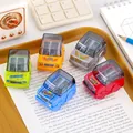 Set of five colorful car-shaped pencil sharpeners in green yellow grey blue and red colors - Mixed Colors