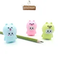 Temperamatite manuali in blu, rosa e verde con simpatici motivi animali per studenti - Orso (390)