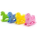 Set of four colorful plastic rocking horse pencil sharpeners in pastel green blue yellow pink - Random Mixed Colors