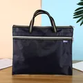 Waterproof navy Oxford cloth briefcase with dual striped handles and large capacity - Soccer Texture (9911)