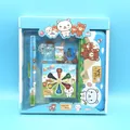 Detail view of the stationery set including pencils and a cute blue metal pencil case - Bear Theme