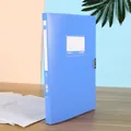 Blue A4 PP plastic file storage box with secure 3-digit combination lock and spine label - 2.0cm Thickness / Blue