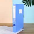 Blue A4 PP plastic file storage box with metal finger pull ring and side label card slot - 3.5cm Thickness / Blue