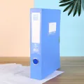 Blue A4 PP plastic file box with side index label and metal pull ring for office storage - 5.5cm Thickness / Blue