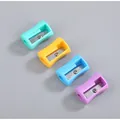 Mini manual pencil sharpeners in pastel colors with non-slip plastic grip design - Mixed Colors