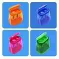 Sacapuntas de doble orificio en plástico transparente en set de cuatro colores vivos - Multicolor