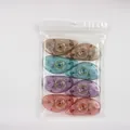 Set of 8 colorful double-sided dot glue tapes for crafts, 8m x 8mm size with clear casing - Large Multicolor Assorted Collection Style (NO.0103)
