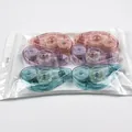 6-pack of 8m x 8mm colorful glue tape rollers in pink, purple, and blue colors - Multicolor Mixed Rolling Tape Style (NO.0103)