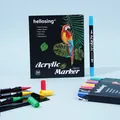 Detailed set of 24 waterproof acrylic markers with dual tips for art and coloring - 24 Colors
