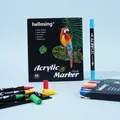 Detail of 48 colors acrylic dual-tip marker pens with waterproof and non-toxic ink - 48 Colors
