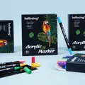 60 colors acrylic markers set with dual tips for versatile art painting on multi-surfaces - 60 Colors