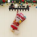 Calza di Natale decorativa con renna 3D e stelle su tessuto di juta rustico - Stile Alce
