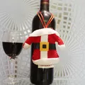 Christmas Santa Claus wine bottle cover decoration with plush trim and belt details - Wizard Robe