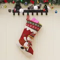 Calza di Natale con pupazzo di neve 3D sacchetto regalo in tela rossa e bordo peluche - Pupazzo di Neve