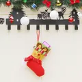 Christmas stocking gift bag with cartoon reindeer and stripes for festive home decoration - Elk Style