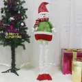 Poupée bonhomme de neige de Noël à longues jambes avec chapeau à paillettes rouges - Bonhomme de Neige
