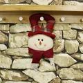 Decorazione natalizia a pupazzo di neve con cappello scozzese rosso e sciarpa a maglia - Pupazzo di Neve