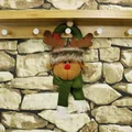 Rentier-Weihnachtsanhänger mit Strickschal und Kunstpelz für festliche Türdekorationen - Elch-Stil