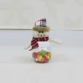 Pot à bonbons bonhomme de neige de Noël avec chapeau à carreaux rouges - Rond / Bonhomme de neige