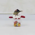 Pot à bonbons de Noël en forme d'étoile avec figurine Père Noël et chapeau à carreaux - Pentagramme / Père Noël