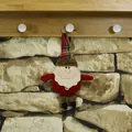 Babbo Natale di peluche con cappello scozzese e cordino dorato per albero di Natale - Babbo Natale / 18x8.5cm