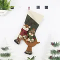 Christmas stocking with 3D reindeer and snowman decoration for holiday gift bags - Snowman