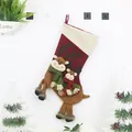 Christmas stocking gift bag with 3D plush reindeer design and soft hanging loop - Elk Style