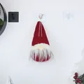 Christmas gnome plush hanging ornament in red with white beard for holiday tree decoration - Round Style / Red