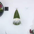 Green Christmas gnome ornament with felt hat and plush white beard for tree hanging - Round Style / Green