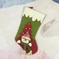 Christmas stocking with snowman 3D plush character and red tree patch on felt fabric - Snowman