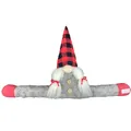 Christmas gnome curtain buckle with red and black plaid hat and white braids detail - Female Gnome With Braids (Style B)
