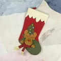 Christmas stocking with reindeer and tree design on marble background with hanging loop - Elk Style