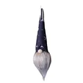 Halloween gnome decoration with black moon and star hat and glowing beard ornament - Straight Hat Style