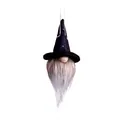 Gnomo di Halloween luminoso con cappello nero stella luna e barba lunga grigia - Stile Cilindro / Piccolo