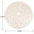 White plush 122cm Christmas tree skirt with colorful snowflake embroidery - Diameter 122CM / Multicolor Sequin Tree Skirt
