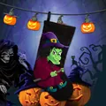 Διακοσμητική κάλτσα Halloween με μαύρο τύπωμα μάγισσας και βρόχο ανάρτησης - Μάγισσα