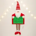 Hanging Santa Claus advent calendar with 24 green pockets for Christmas home decoration - Santa Claus