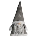 Muñeco gnomo de Navidad de felpa con traje de punto gris y bordado de copos de nieve blanco - Gris