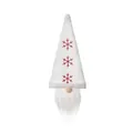 Funda de botella gnomo navideño blanco con copos rojos y barba larga blanca - Blanco