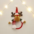 Anello portasciugamani renna di Natale in peluche con cappello e sciarpa - Cioccolato (Stile Renna)