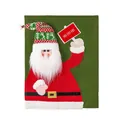 Kerstman stoelhoes variant met 3D-applicatie en decoratie met HO HO HO bordje - Kerstman