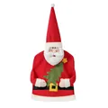 Christmas chair back cover featuring Santa Claus design with festive green tree pattern - Santa Claus