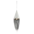 Gnomo di Natale svedese fatto a mano da appendere con cappello bianco e occhiali d'oro - Bianco / Barba Liscia