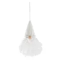 Gnomo di Natale in maglia bianca con cappello strutturato e barba riccia per l'albero - Bianco / Barba Riccia